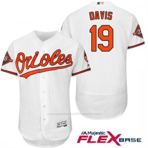 Camiseta Beisbol Hombre Baltimore Orioles 19 Chris Davis Blanco 2017 Flex Base