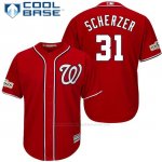 Camiseta Beisbol Hombre Washington Nationals 2017 Postemporada Max Scherzer Scarlet Cool Base