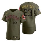 Camiseta Beisbol Hombre Houston Astros Michael Brantley Camuflaje Digital Verde 2021 Salute To Service