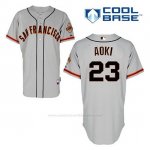 Camiseta Beisbol Hombre San Francisco Giants Norichika Aoki 23 Gris Cool Base