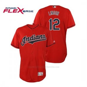 Camiseta Beisbol Hombre Cleveland Indians Francisco Lindor Flex Base Autentico Collection Alternato 2019 Rojo