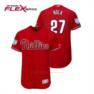 Camiseta Beisbol Hombre Philadelphia Phillies Aaron Nola Flex Base Entrenamiento de Primavera 2019 Rojo