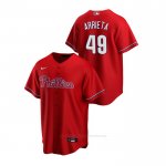 Camiseta Beisbol Hombre Philadelphia Phillies Jake Arrieta Replica Alterno Rojo