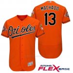 Camiseta Beisbol Hombre Baltimore Orioles 13 Manny Machado Naranja 2017 Flex Base