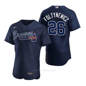 Camiseta Beisbol Hombre Atlanta Braves Mike Foltynewicz Autentico 2020 Alterno Azul