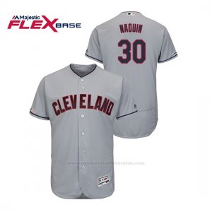 Camiseta Beisbol Hombre Cleveland Indians Tyler Naquin 150th Aniversario Patch Flex Base Gris