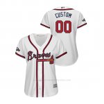 Camiseta Beisbol Mujer Atlanta Braves Personalizada 2019 Postseason Cool Base Blanco