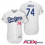Camiseta Beisbol Hombre Los Angeles Dodgers 2017 Postemporada Kenley Jansen Blanco Flex Base