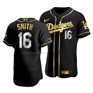 Camiseta Beisbol Hombre Los Angeles Dodgers Will Smith Golden Edition Autentico Negro