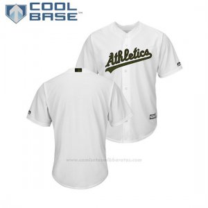 Camiseta Beisbol Hombre Oakland Athletics 2018 Dia de los Caidos Cool Base Blanco