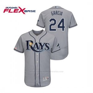 Camiseta Beisbol Hombre Tampa Bay Rays Avisail Garcia 150th Aniversario Patch Autentico Flex Base Gris