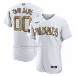 Camiseta Beisbol Hombre San Diego Padres Personalizada 2022 All Star Autentico Blanco