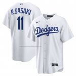 Camiseta Beisbol Hombre Los Angeles Dodgers Roki Sasaki Replica Blanco Camiseta Beisbol Hombre Los Angeles Dodgers Roki Sasaki Replica Blanco