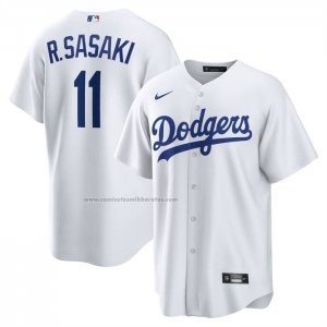 Camiseta Beisbol Hombre Los Angeles Dodgers Roki Sasaki Replica Blanco