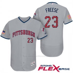 Camiseta Beisbol Hombre Pittsburgh Pirates 2017 Estrellas y Rayas David Freese Gris Flex Base