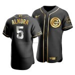 Camiseta Beisbol Hombre Chicago Cubs Albert Almora Jr Golden Edition Autentico Negro