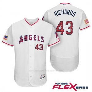 Camiseta Beisbol Hombre Los Angeles Angels 2017 Estrellas y Rayas Garrett Richards Blanco Flex Base