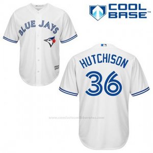 Camiseta Beisbol Hombre Toronto Blue Jays Drew Hutchison 36 Blanco 1ª Cool Base