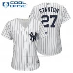 Camiseta Beisbol Mujer New York Yankees 27 Giancarlo Stanton Blancoplayer Cool Base