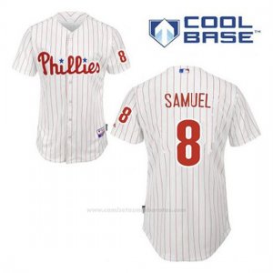 Camiseta Beisbol Hombre Philadelphia Phillies Juan Samuel 8 Blanco 1ª Cool Base