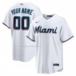 Camiseta Beisbol Hombre Miami Marlins Primera Replica Personalizada Blanco1 Camiseta Beisbol Hombre Miami Marlins Primera Replica Personalizada Blanco1