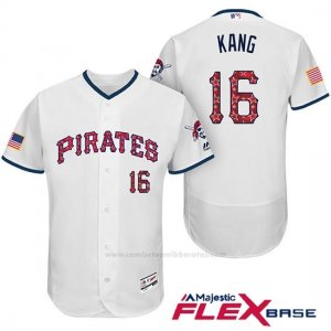 Camiseta Beisbol Hombre Pittsburgh Pirates 2017 Estrellas y Rayas Jung Ho Kang Blanco Flex Base