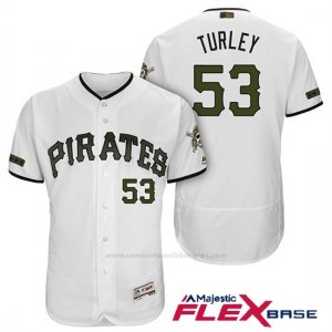 Camiseta Beisbol Hombre Pittsburgh Pirates Nik Turley Blanco 2018 1ª Alterno Flex Base