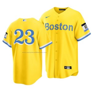 Camiseta Beisbol Hombre Boston Red Sox Michael Chavis 2021 City Connect Replica Oro