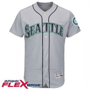 Camiseta Beisbol Hombre Seattle Mariners Blank Gris Flex Base Autentico Coleccion