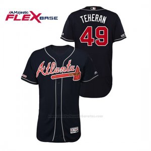 Camiseta Beisbol Hombre Atlanta Braves Julio Teheran 150th Aniversario Patch Autentico Flex Base Azul