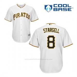 Camiseta Beisbol Hombre Pittsburgh Pirates Willie Stargell 8 Blanco 1ª Cool Base