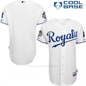 Camiseta Beisbol Hombre Kansas City Royals Blanco Cool Base Jugador Autentico Campeonesjersey