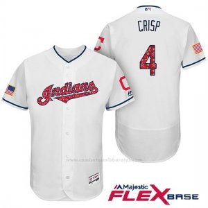 Camiseta Beisbol Hombre Cleveland Indians 2017 Estrellas y Rayas Coco Crisp Blanco Flex Base