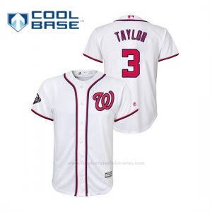 Camiseta Beisbol Nino Washington Nationals Michael A. Taylor 2019 World Series Bound Cool Base Blanco