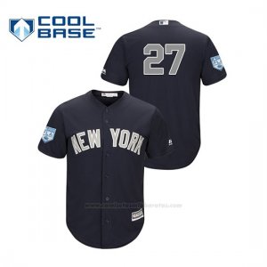 Camiseta Beisbol Hombre New York Yankees Giancarlo Stanton 2019 Entrenamiento de Primavera Alternato Cool Base Azul