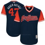 Camiseta Beisbol Hombre Cleveland Indians 2017 Little League World Series Trevor Bauer Azul