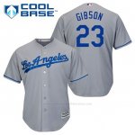 Camiseta Beisbol Hombre Los Angeles Dodgers Kirk Gibson 23 Gris Cool Base