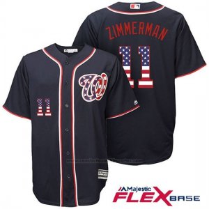Camiseta Beisbol Hombre Washington Nationals Ryan Zimmerman Stars Stripes Flex Base Azul