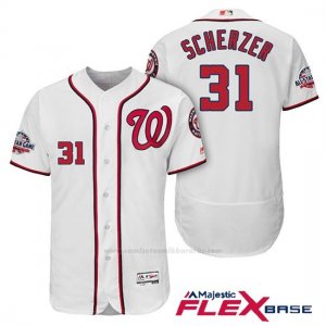 Camiseta Beisbol Hombre Washington Nationals Max Scherzer Blanco 2018 All Star 1ª Flex Base