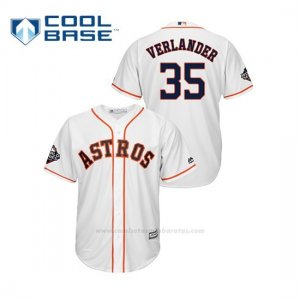 Camiseta Beisbol Hombre Houston Astros Justin Verlander 2019 World Series Bound Cool Base Blanco