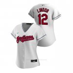 Camiseta Beisbol Mujer Cleveland Indians Francisco Lindor 2020 Replica Primera Blanco