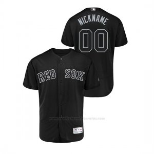 Camiseta Beisbol Hombre Boston Red Sox Personalizada 2019 Players Weekend Autentico Negro