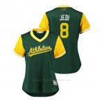 Camiseta Beisbol Mujer Oakland Athletics Jed Lowrie 2018 Llws Players Weekend Jedi Green