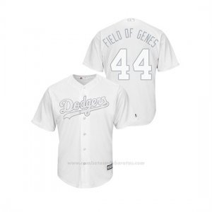 Camiseta Beisbol Hombre Los Angeles Dodgers Rich Hill 2019 Players Weekend Field Of Genes Replica Blanco