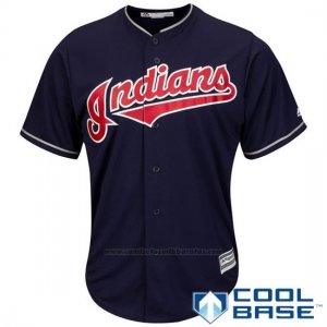 Camiseta Beisbol Hombre Cleveland Indians Cool Base Alterno Azul