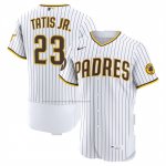 Camiseta Beisbol Hombre San Diego Padres Fernando Tatis Jr Primera Autentico Parche Patrocinador Blanco Camiseta Beisbol Hombre San Diego Padres Fernando Tatis Jr Primera Autentico Parche Patrocinador Blanco