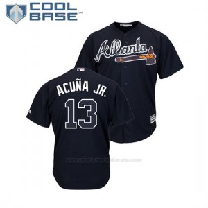 Camiseta Beisbol Hombre Atlanta Braves Ronald Acuna Jr. Cool Base Alterno Azul
