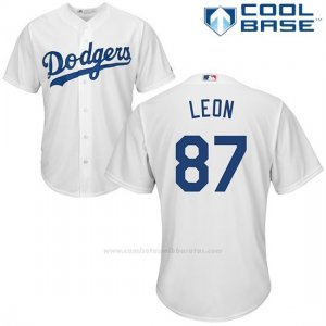 Camiseta Beisbol Hombre Los Angeles Dodgers 87 Jose De Leon Blanco Cool Base