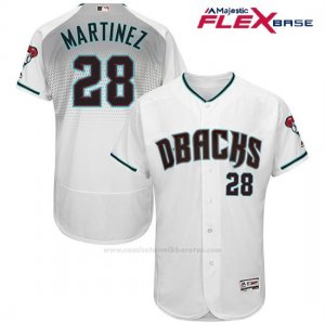 Camiseta Beisbol Hombre Arizona Diamondbacks 28 Jd Martinez Blanco Autentico Flex Base