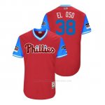 Camiseta Beisbol Hombre Philadelphia Phillies Jorge Alfaro 2018 Llws Players Weekend El Oso Scarlet